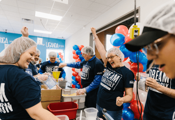 volunteers giving their time