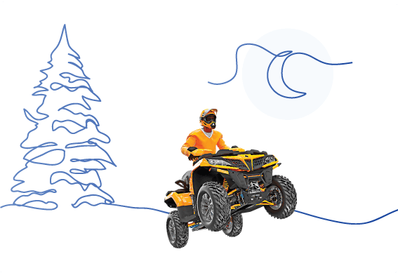 a man riding an atv