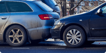 two cars involved in a rear-ending accident