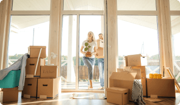 Couple moving in to a new place