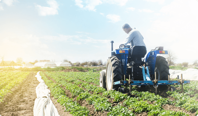 Farmer on a tractor